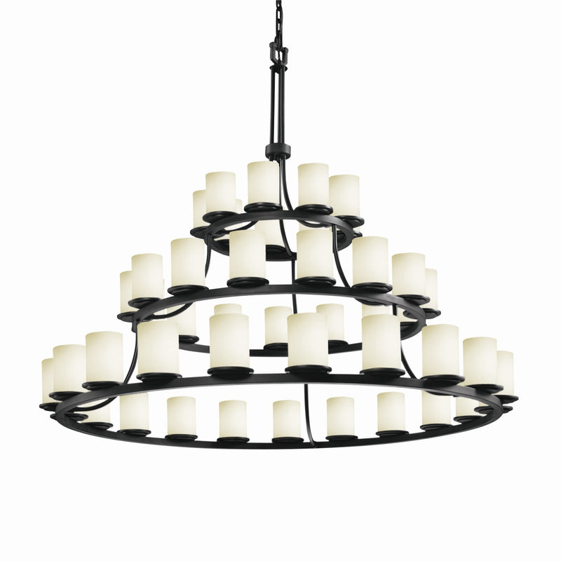 Justice Designs FSN-8714-10-OPAL-MBLK-LED45-31500 LED Chandelier, Matte Black