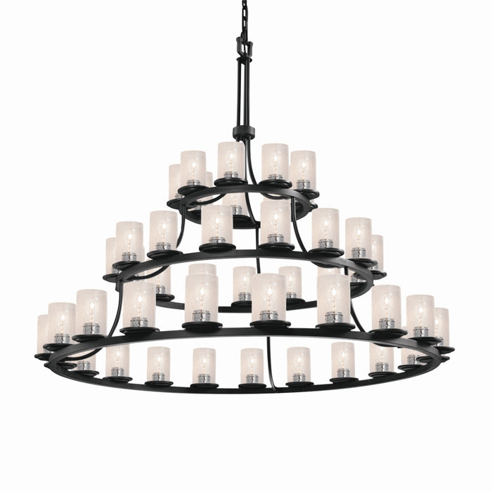 Justice Designs FSN-8714-10-SEED-MBLK 45 Light Chandelier, Matte Black