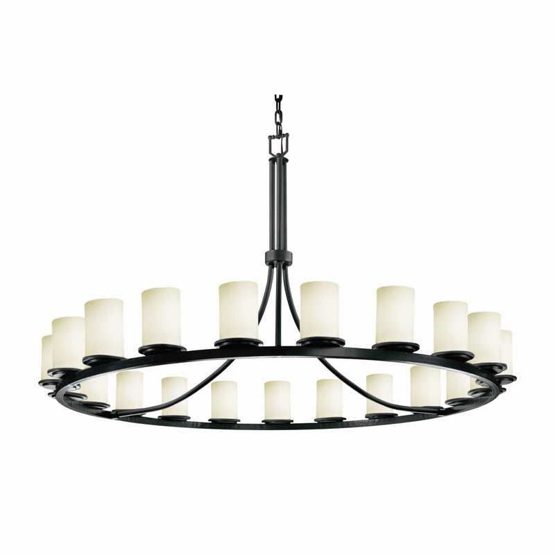 Justice Designs FSN-8716-10-OPAL-MBLK 21 Light Chandelier, Matte Black