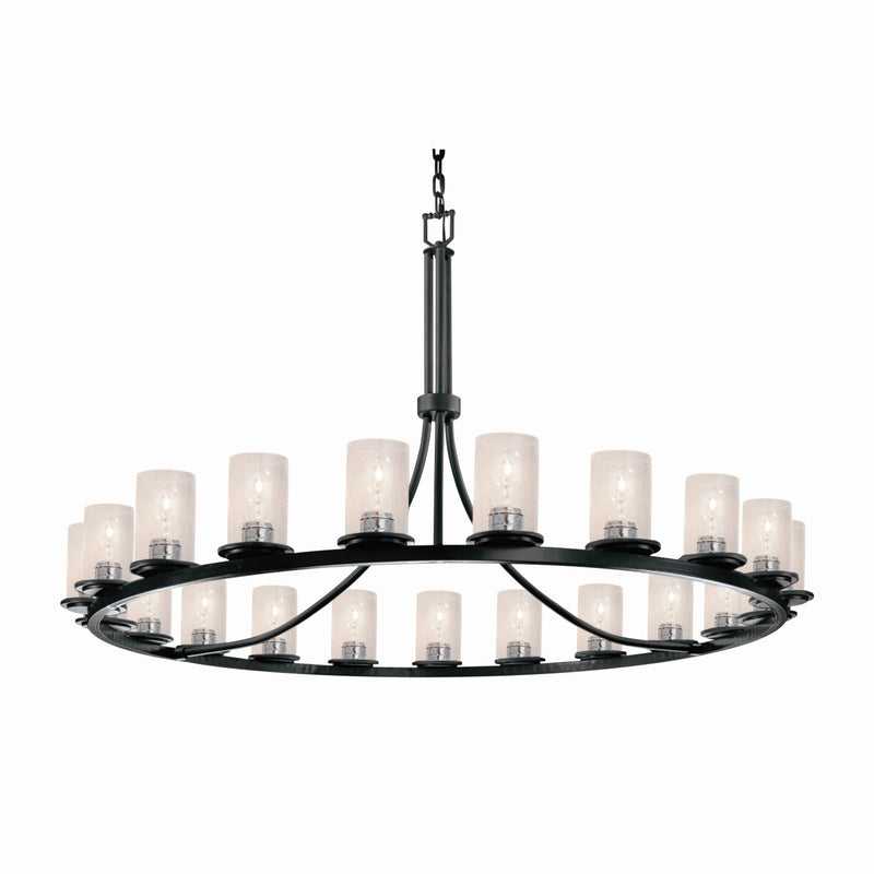 Justice Designs FSN-8716-10-SEED-MBLK 21 Light Chandelier, Matte Black