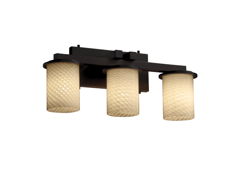 Justice Designs FSN-8773-10-WEVE-DBRZ-LED3-2100 LED Bath Bar, Dark Bronze