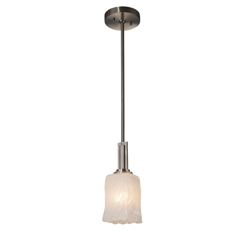 Justice Designs GLA-8445-26-WHTW-NCKL-LED1-700 LED Pendant, Brushed Nickel