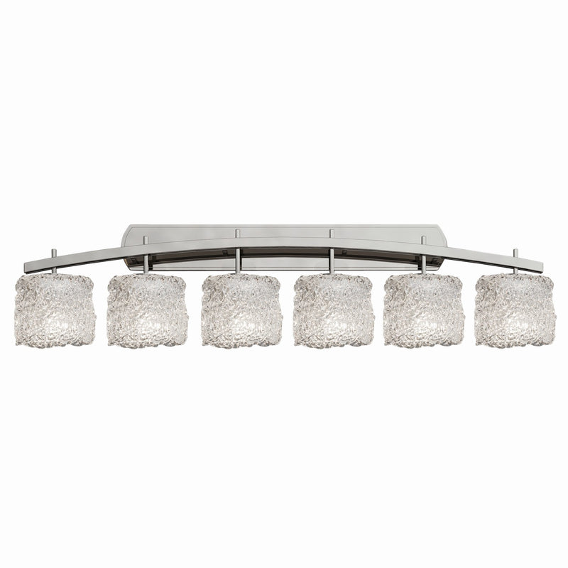 Justice Designs GLA-8596-30-LACE-NCKL Six Light Bath Bar, Brushed Nickel