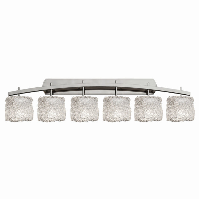 Justice Designs GLA-8596-30-LACE-NCKL Six Light Bath Bar, Brushed Nickel