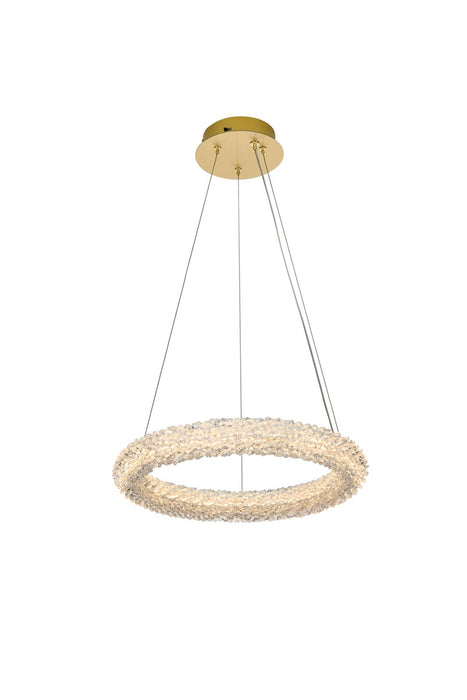 Elegant Lighting 3800D18SG LED Chandelier, Satin Gold