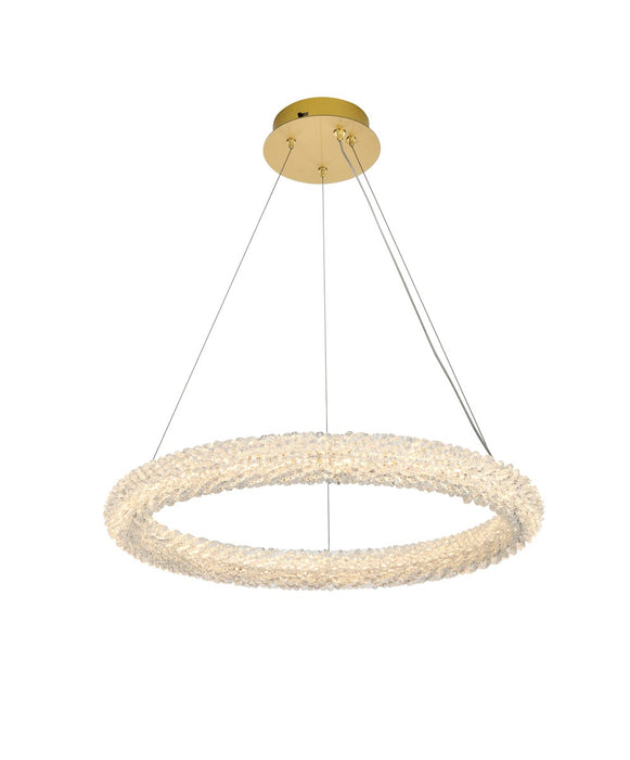 Elegant Lighting 3800D23SG LED Chandelier, Satin Gold
