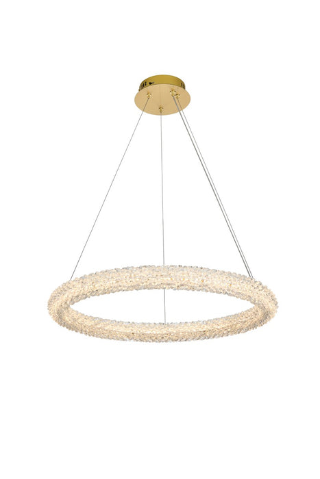Elegant Lighting 3800D26SG LED Chandelier, Satin Gold