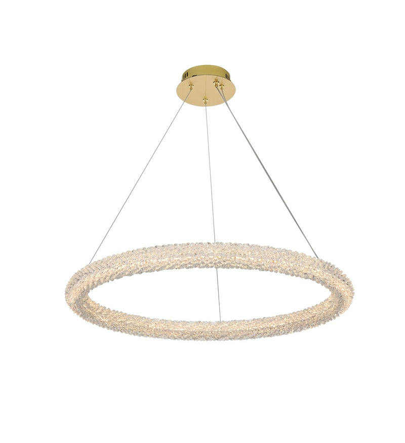 Elegant Lighting 3800D31SG LED Chandelier, Satin Gold