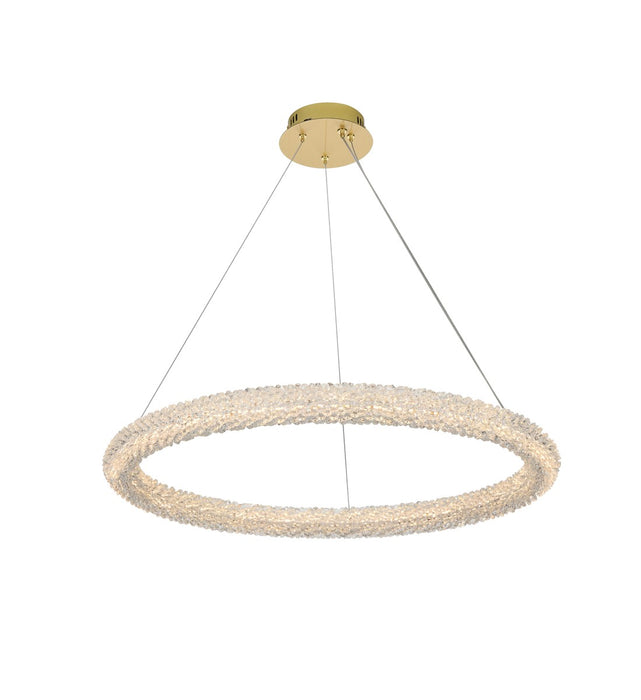 Elegant Lighting 3800D31SG LED Chandelier, Satin Gold