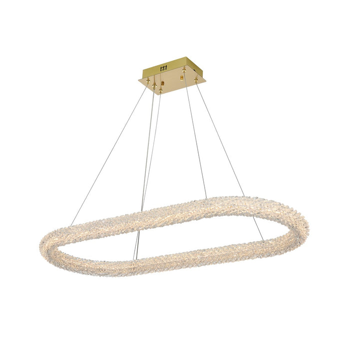 Elegant Lighting 3800D42L1SG LED Chandelier, Satin Gold