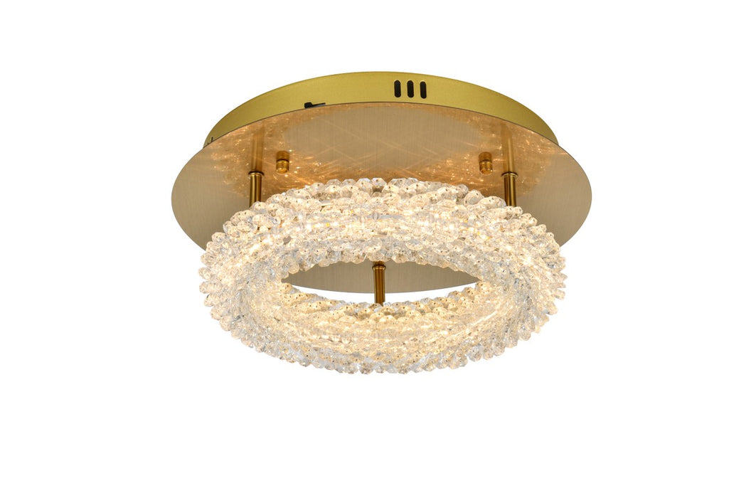 Elegant Lighting 3800F14SG LED Flush Mount, Satin Gold