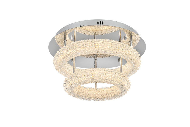 Elegant Lighting 3800F18L2C LED Flush Mount, Chrome