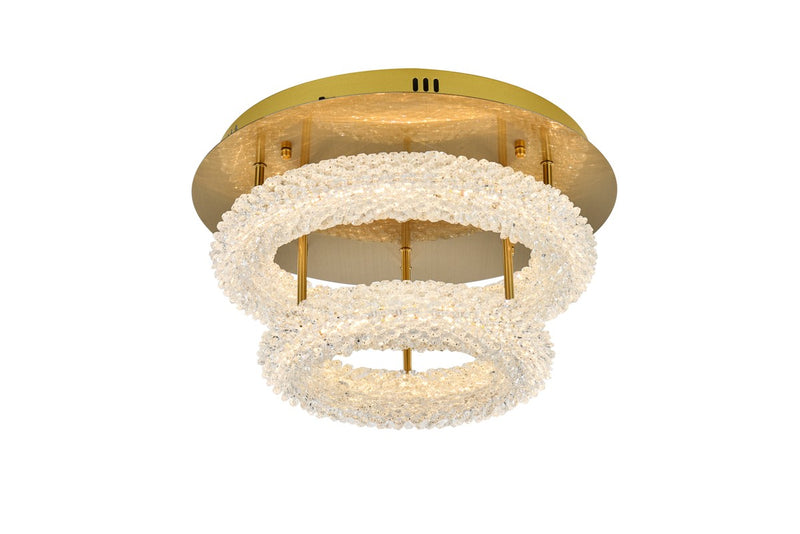 Elegant Lighting 3800F18L2SG LED Flush Mount, Satin Gold
