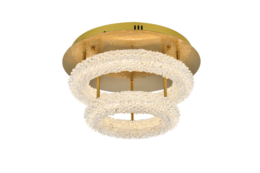 Elegant Lighting 3800F18L2SG LED Flush Mount, Satin Gold