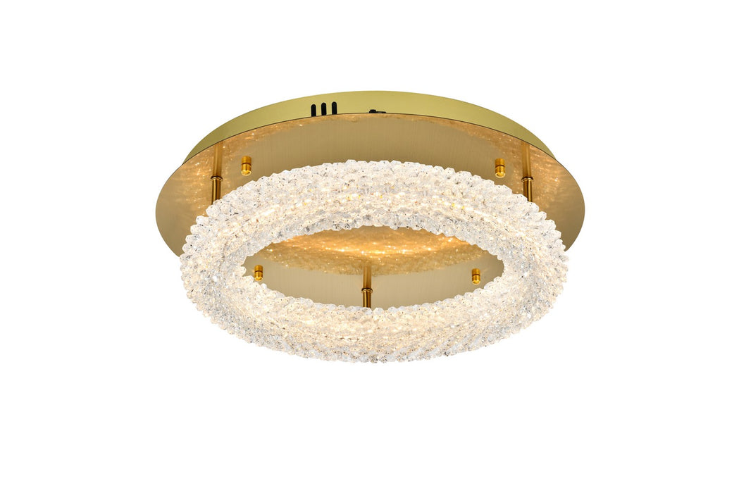 Elegant Lighting 3800F18SG LED Flush Mount, Satin Gold