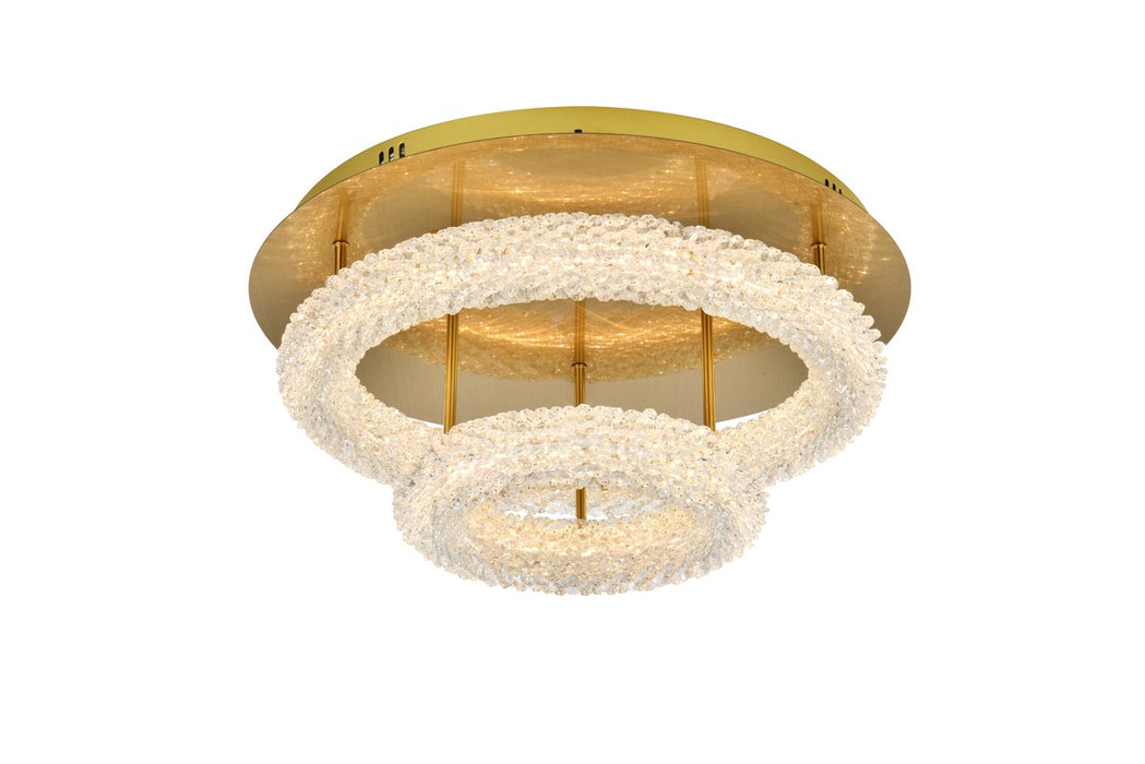 Elegant Lighting 3800F22L2SG LED Flush Mount, Satin Gold