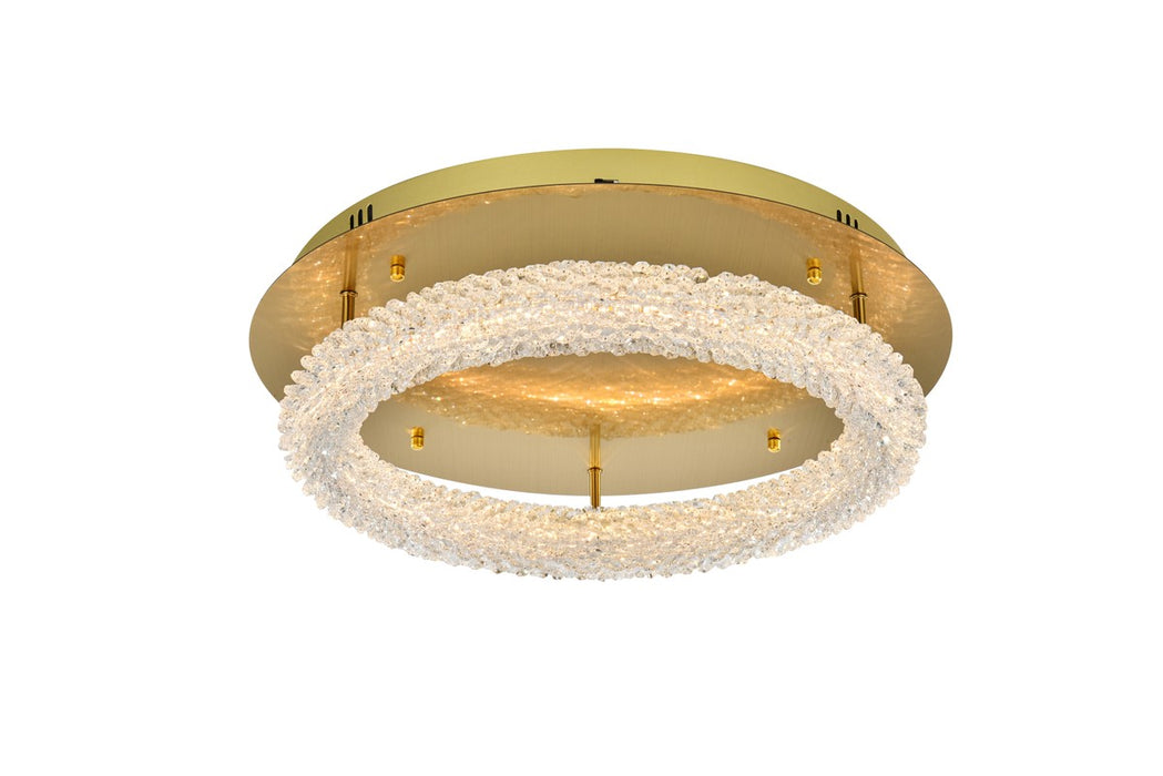 Elegant Lighting 3800F22SG LED Flush Mount, Satin Gold