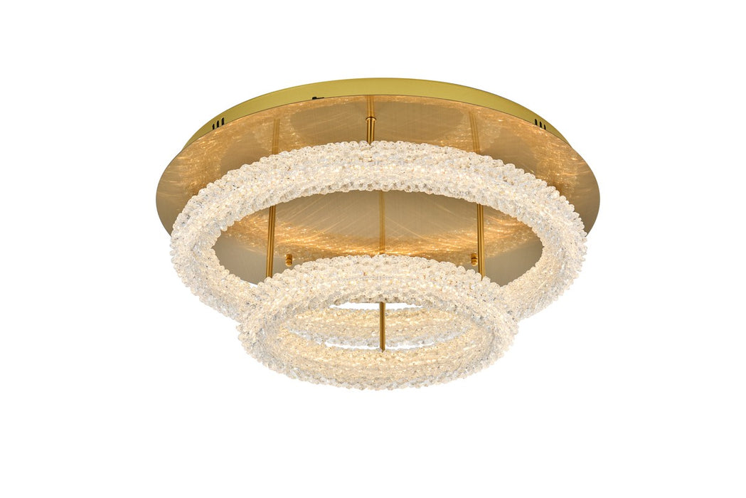 Elegant Lighting 3800F26L2SG LED Flush Mount, Satin Gold