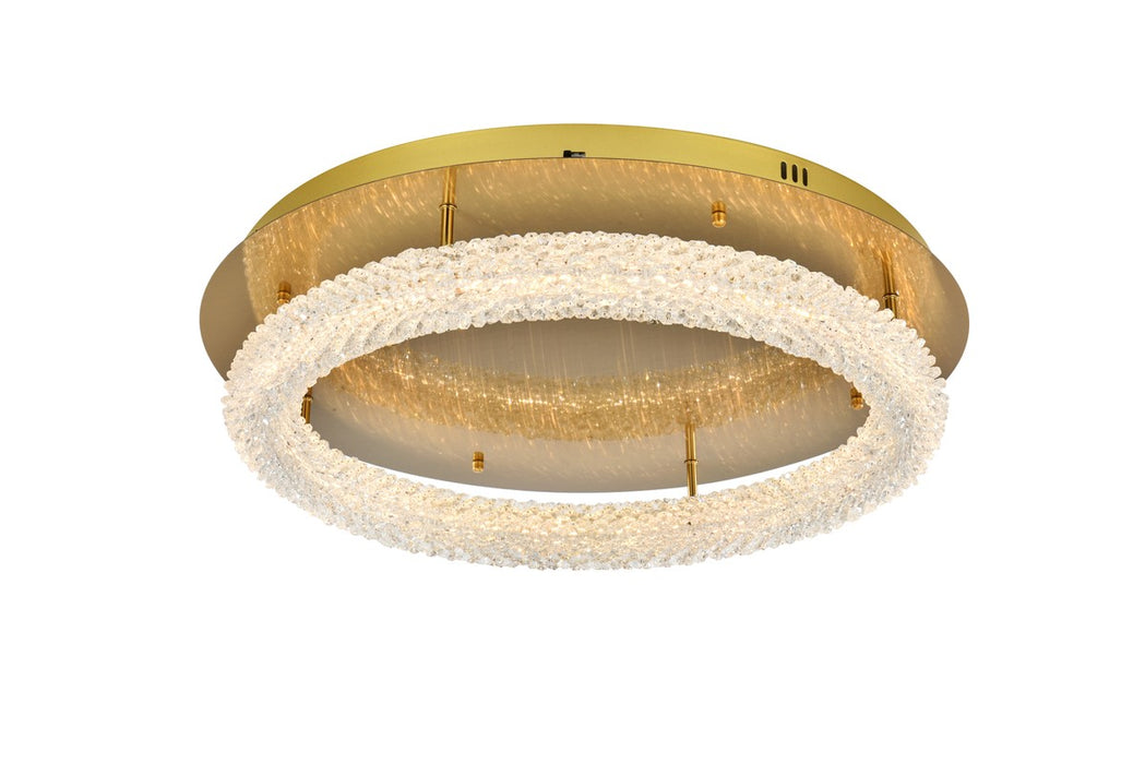 Elegant Lighting 3800F26SG LED Flush Mount, Satin Gold