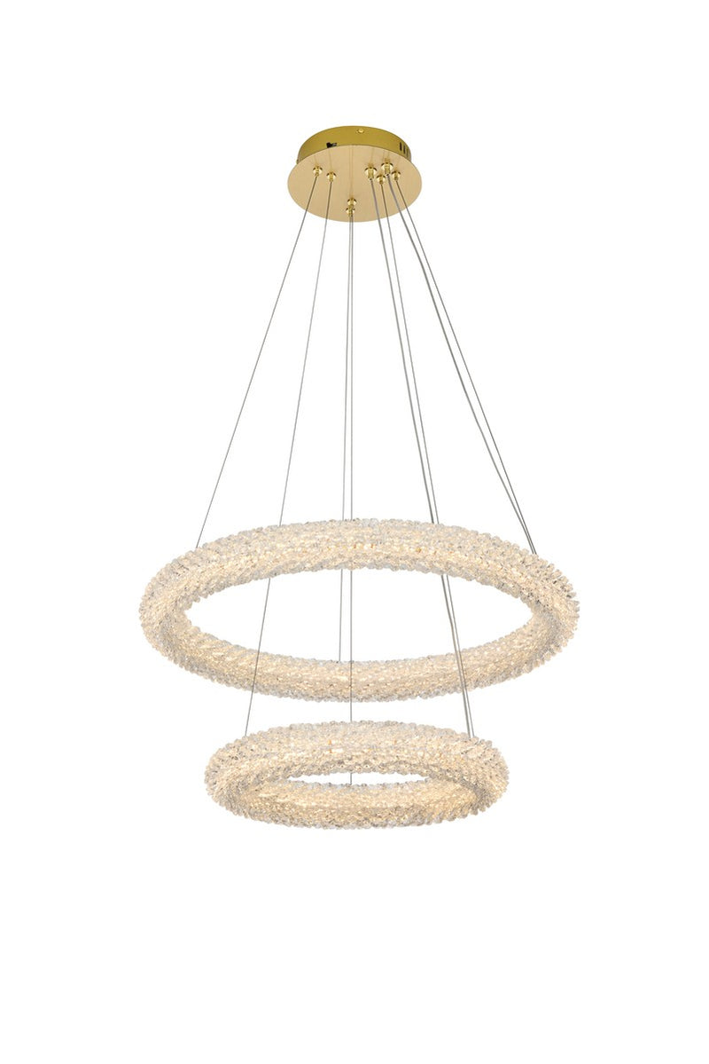 Elegant Lighting 3800G24SG LED Chandelier, Satin Gold