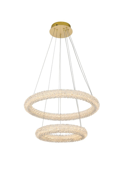 Elegant Lighting 3800G24SG LED Chandelier, Satin Gold