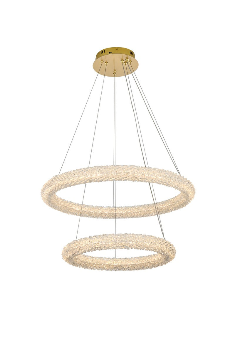 Elegant Lighting 3800G28SG LED Chandelier, Satin Gold