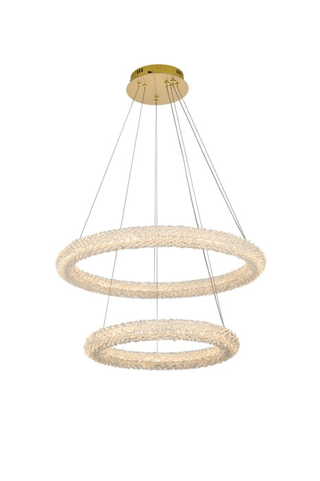 Elegant Lighting 3800G28SG LED Chandelier, Satin Gold