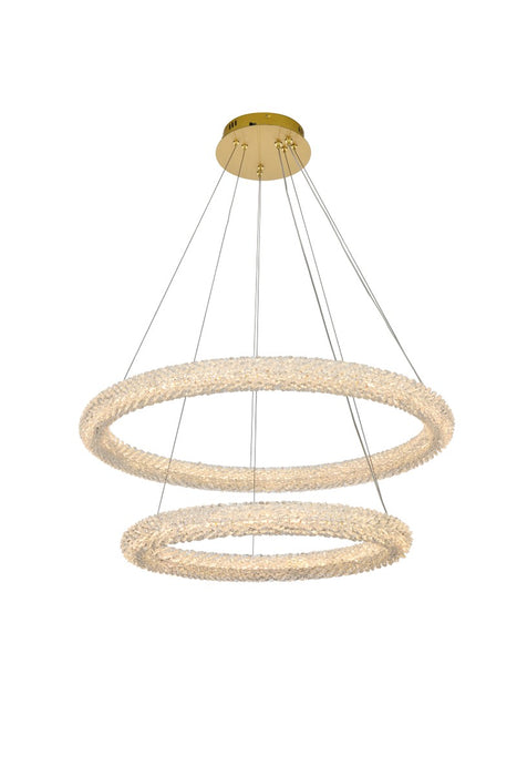 Elegant Lighting 3800G32SG LED Chandelier, Satin Gold
