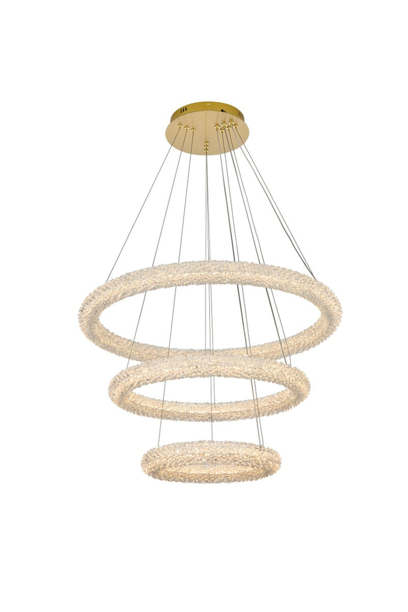 Elegant Lighting 3800G3LSG LED Chandelier, Satin Gold