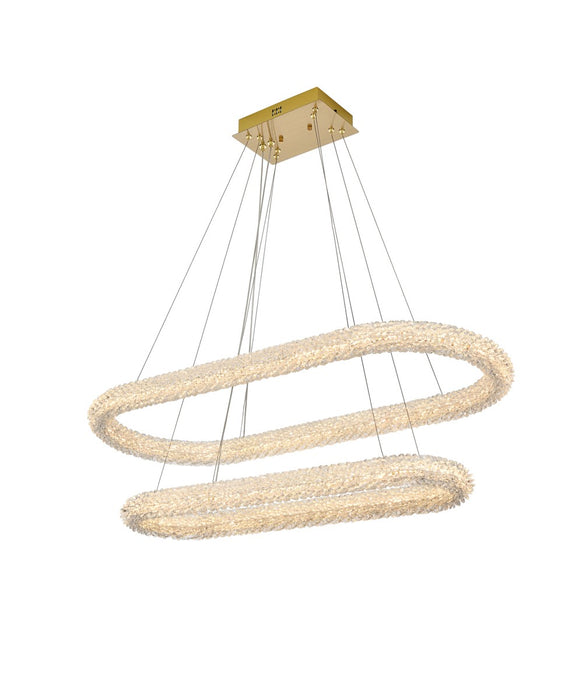 Elegant Lighting 3800G42L2SG LED Chandelier, Satin Gold