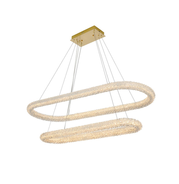 Elegant Lighting 3800G50L2SG LED Chandelier, Satin Gold