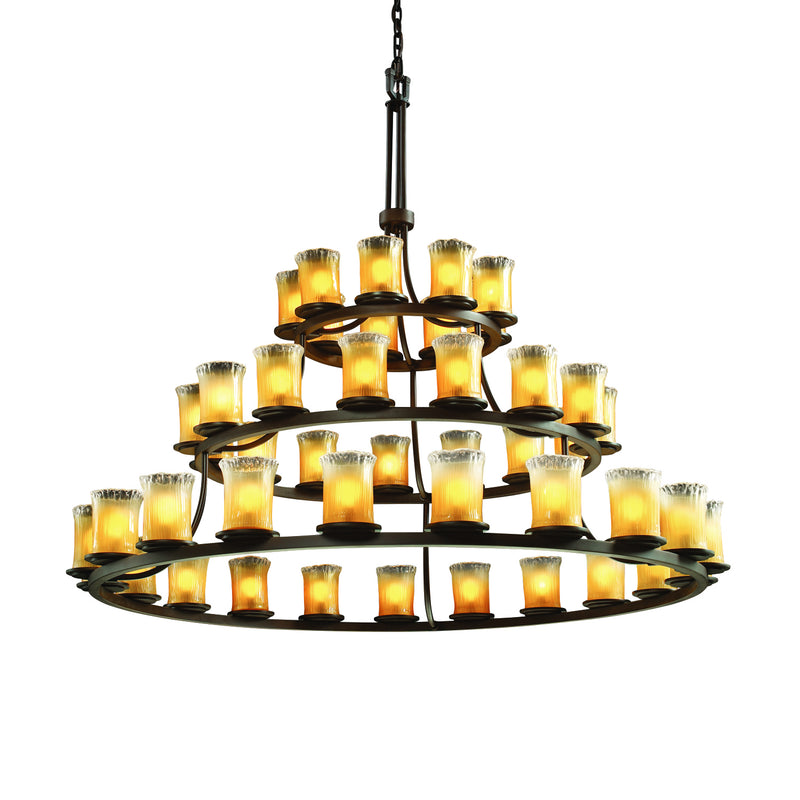Justice Designs GLA-8714-16-GLDC-DBRZ-LED45-31500 LED Chandelier, Dark Bronze