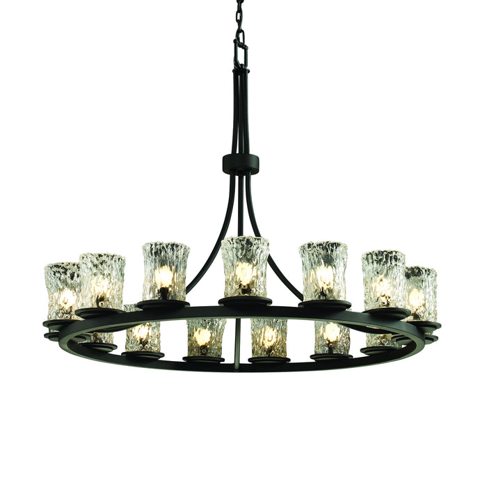 Justice Designs GLA-8715-16-CLRT-MBLK-LED15-10500 LED Chandelier, Matte Black