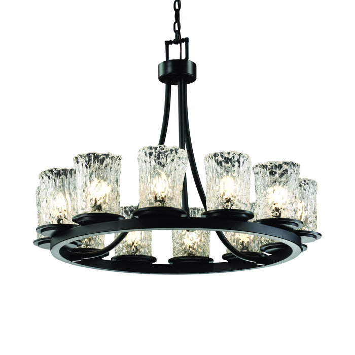 Justice Designs GLA-8768-16-CLRT-MBLK-LED12-8400 LED Chandelier, Matte Black