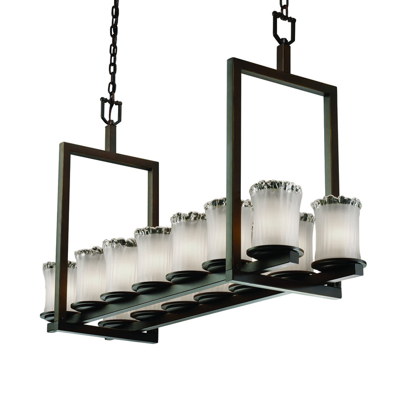Justice Designs GLA-8769-16-WTFR-DBRZ-LED14-9800 LED Chandelier, Dark Bronze