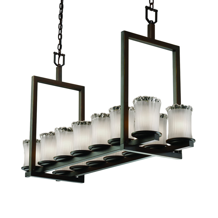 Justice Designs GLA-8769-16-WTFR-DBRZ-LED14-9800 LED Chandelier, Dark Bronze