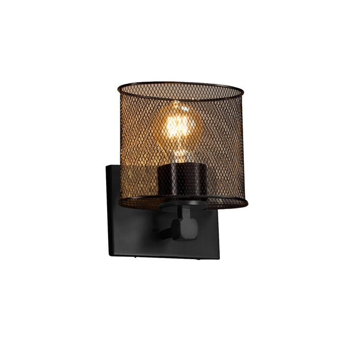 Justice Designs MSH-8427-30-MBLK One Light Wall Sconce, Matte Black
