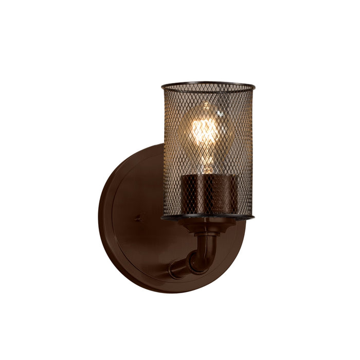 Justice Designs MSH-8461-10-DBRZ One Light Wall Sconce, Dark Bronze