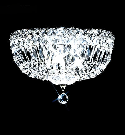 James R. Moder 92312S22 Three Light Flush Mount, Silver