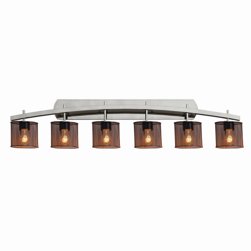 Justice Designs MSH-8596-30-NCKL Six Light Bath Bar, Brushed Nickel