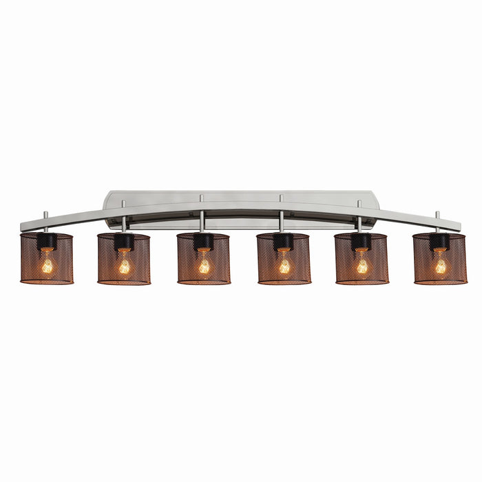 Justice Designs MSH-8596-30-NCKL Six Light Bath Bar, Brushed Nickel