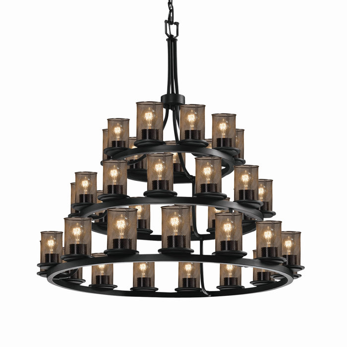 Justice Designs MSH-8712-10-MBLK 36 Light Chandelier, Matte Black