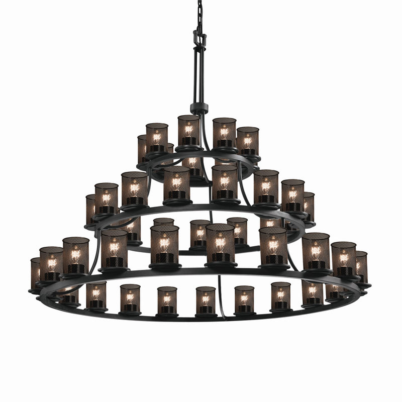 Justice Designs MSH-8714-10-MBLK 45 Light Chandelier, Matte Black