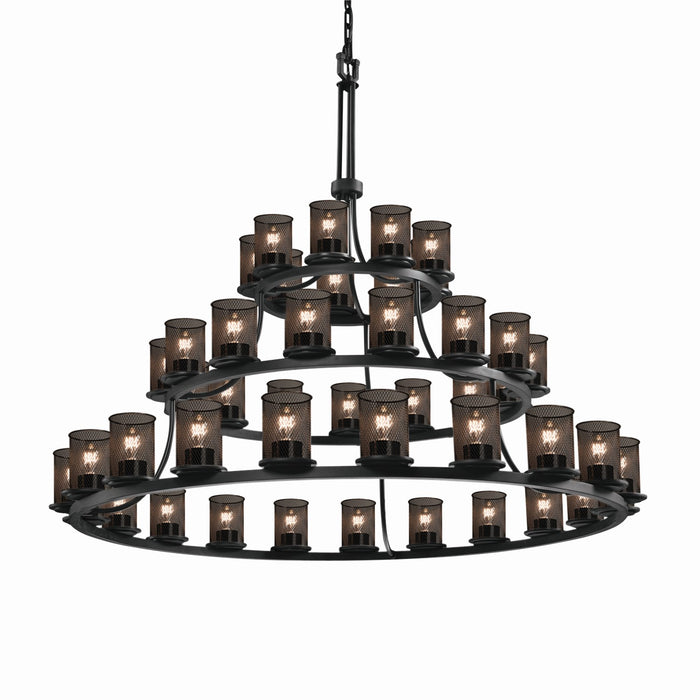 Justice Designs MSH-8714-10-MBLK 45 Light Chandelier, Matte Black