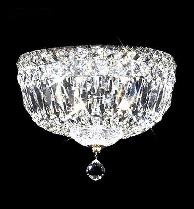 James R. Moder 92310S22 Three Light Flush Mount, Silver