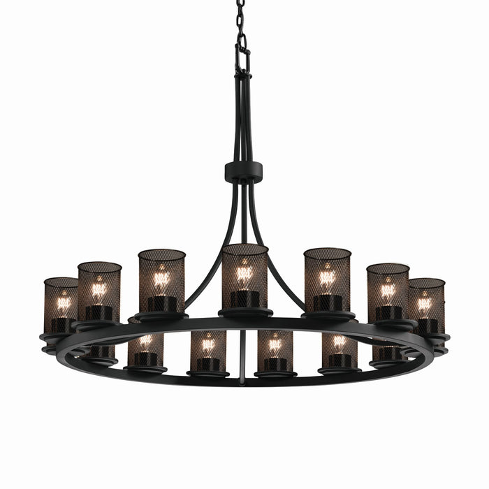 Justice Designs MSH-8715-10-MBLK 15 Light Chandelier, Matte Black