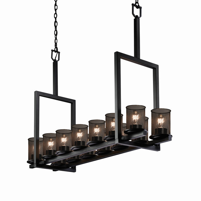 Justice Designs MSH-8764-10-MBLK 14 Light Chandelier, Matte Black