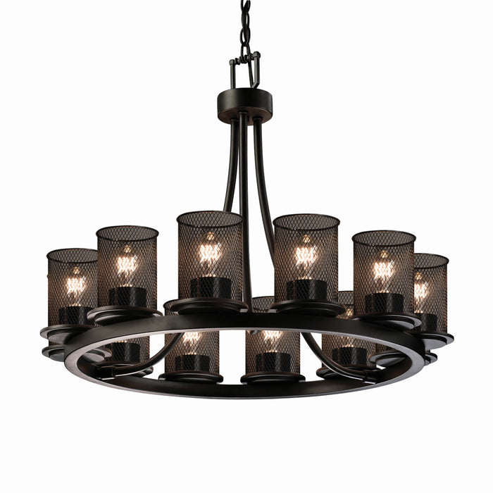 Justice Designs MSH-8768-10-MBLK 12 Light Chandelier, Matte Black