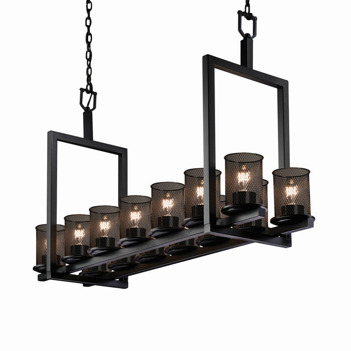 Justice Designs MSH-8769-10-MBLK 14 Light Chandelier, Matte Black