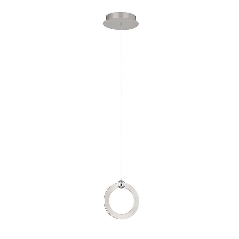 Justice Designs NSH-8129-NCCR LED Pendant, Brushed Nickel w/ Chrome